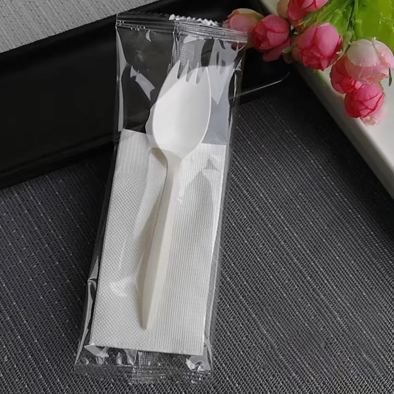 white fork with napkin